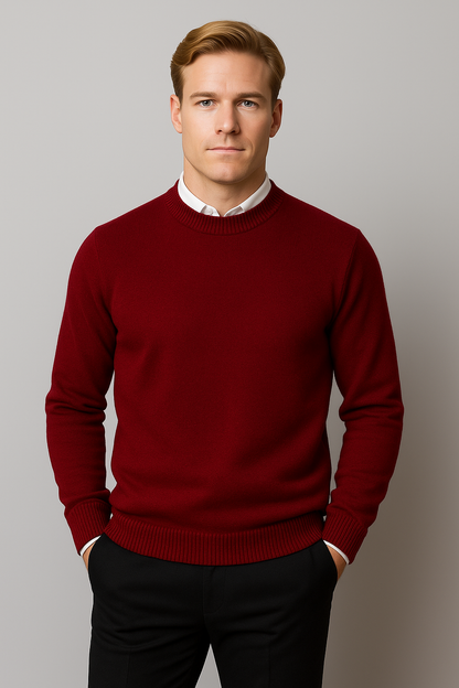 Herren Klassischer Rundhals Pullover Frühling