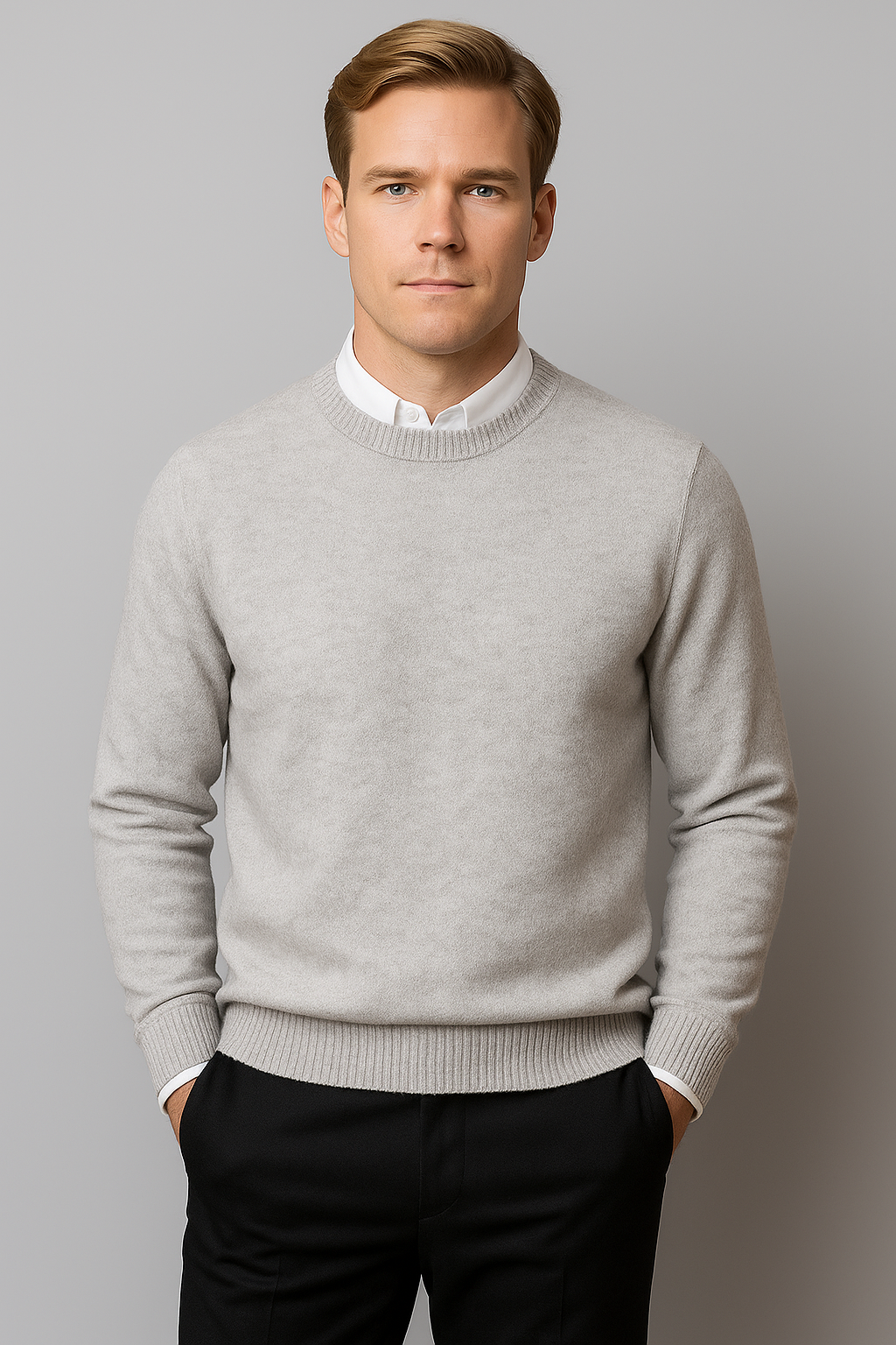 Herren Klassischer Rundhals Pullover Frühling