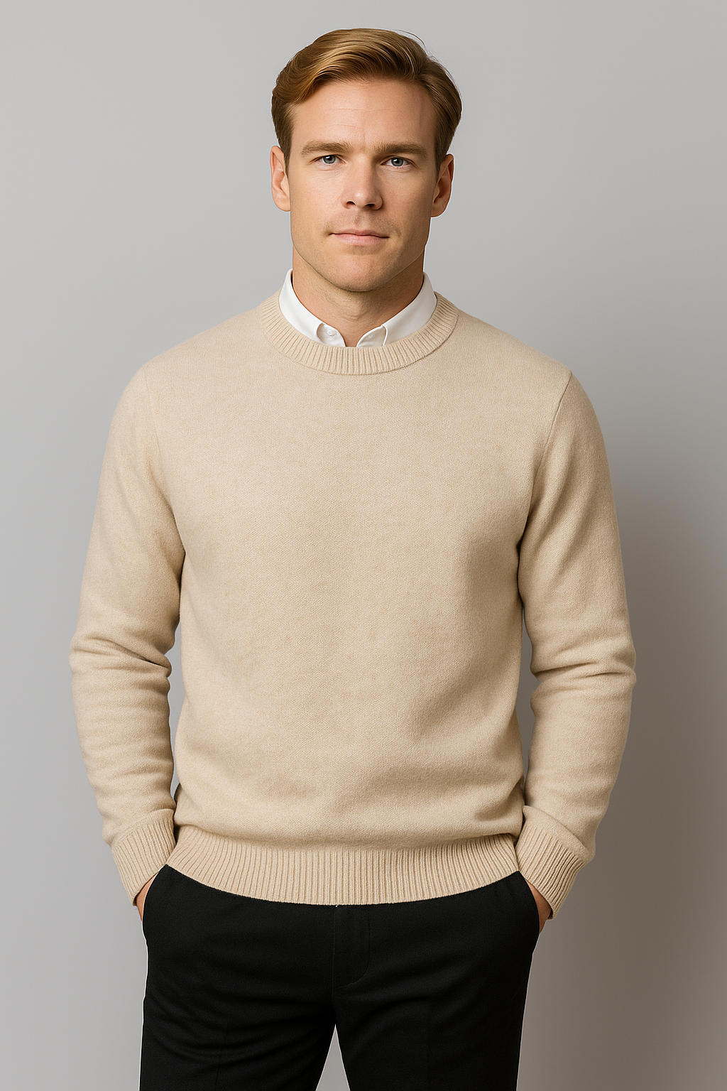 Herren Klassischer Rundhals Pullover Frühling