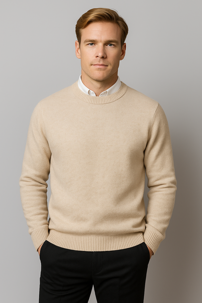 Herren Klassischer Rundhals Pullover Frühling