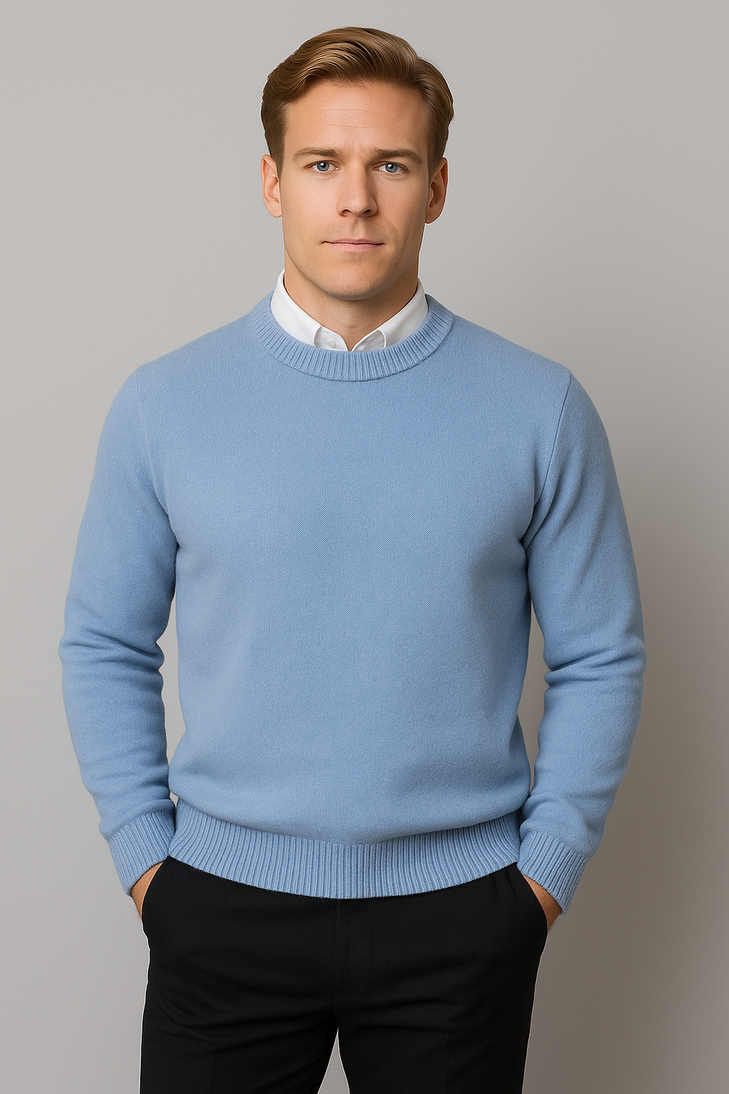 Herren Klassischer Rundhals Pullover Frühling