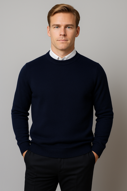 Herren Klassischer Rundhals Pullover Frühling