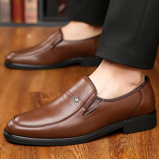 Herren Polierte Slip-On Schuhe Schwarz - Eveloria