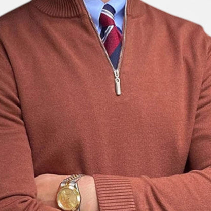 Herren Frühlingspullover Half-Zip Beige