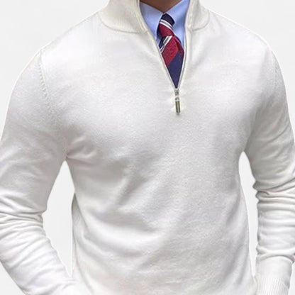 Herren Frühlingspullover Half-Zip Beige - Eveloria