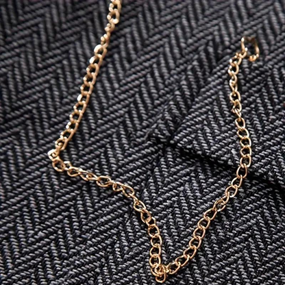 Herren Klassische Tweedweste Revers Elegant Braun