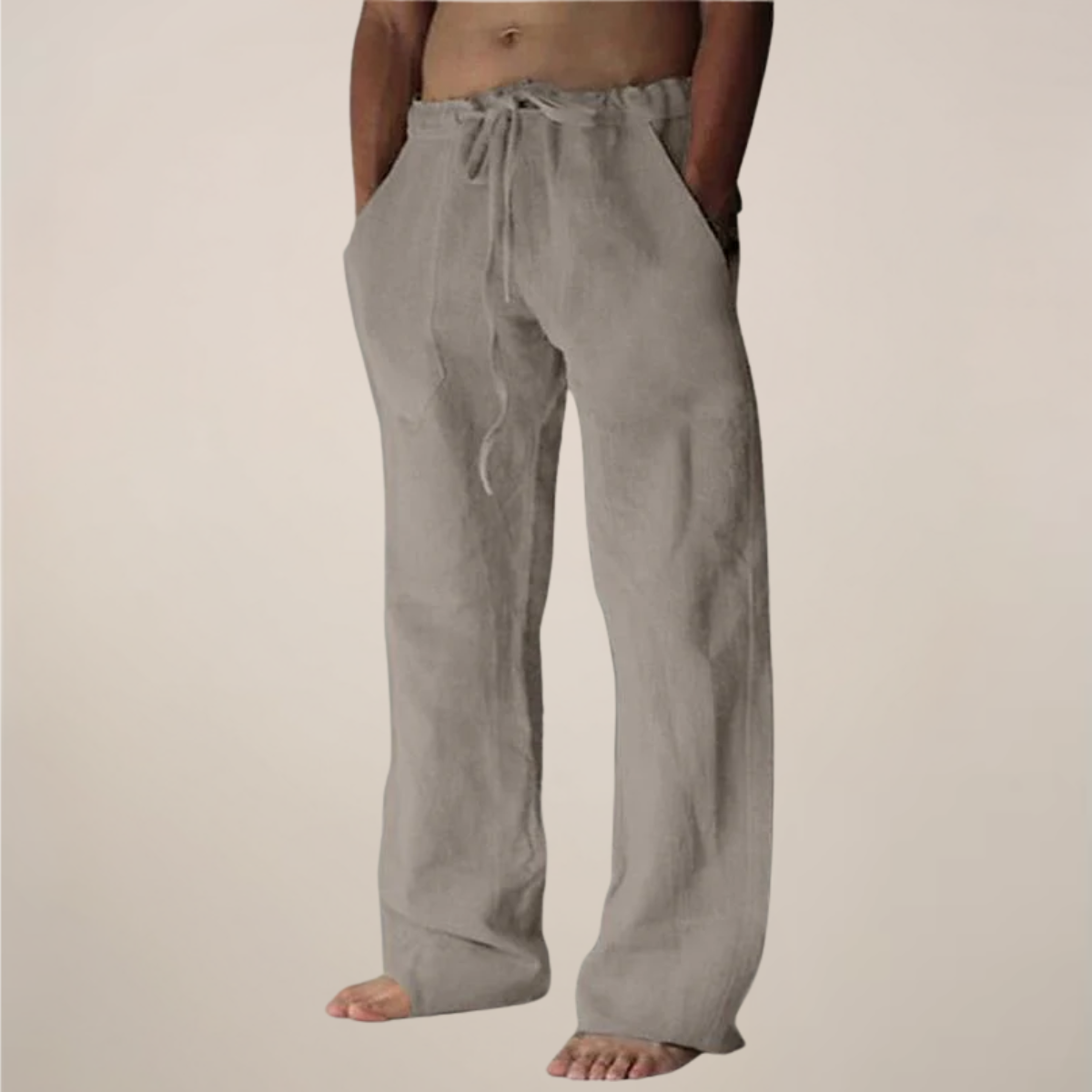 Herren Freizeithose Weite Locker Sitzend Beige