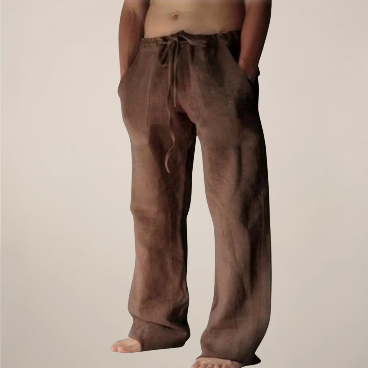 Herren Freizeithose Weite Locker Sitzend Beige