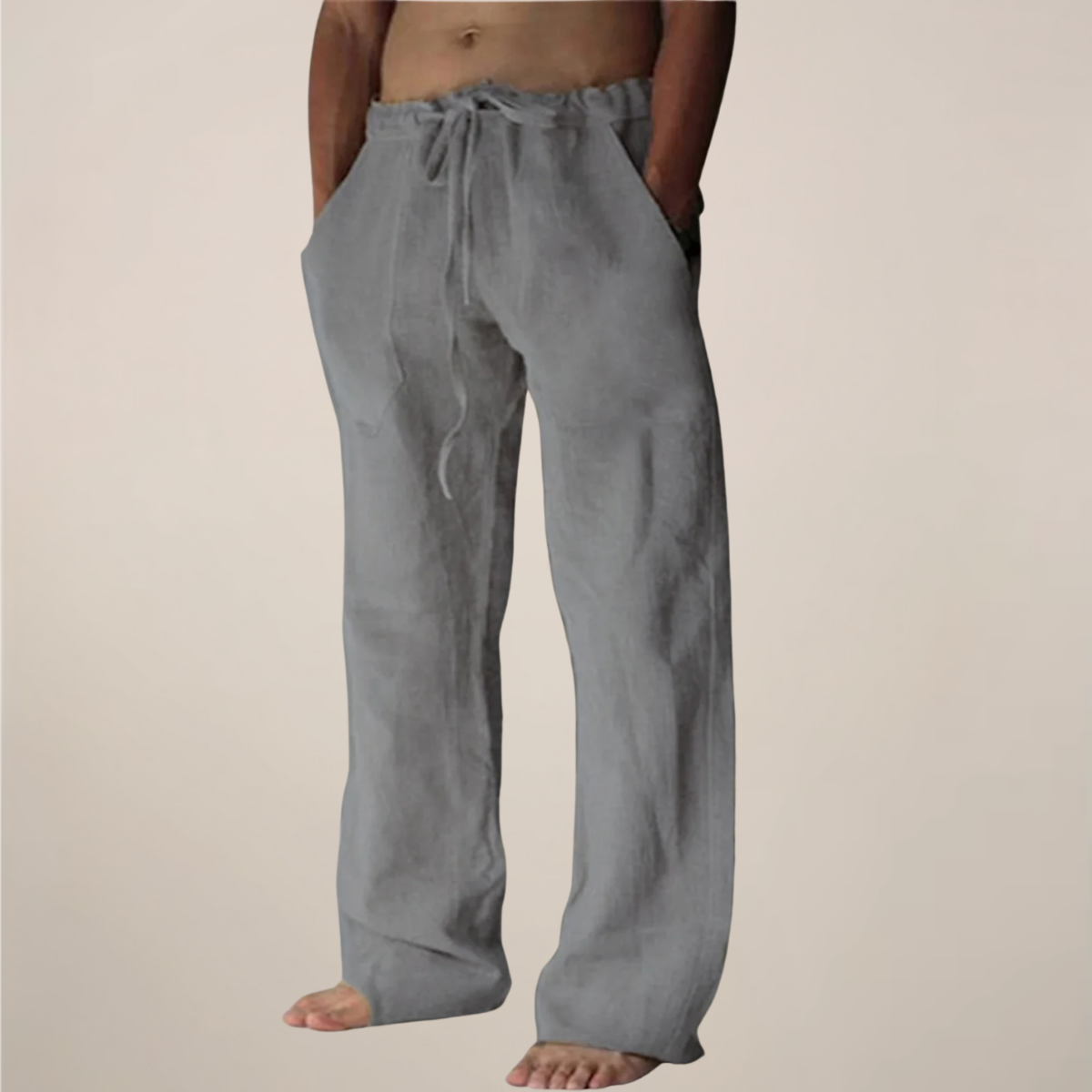 Herren Freizeithose Weite Locker Sitzend Beige
