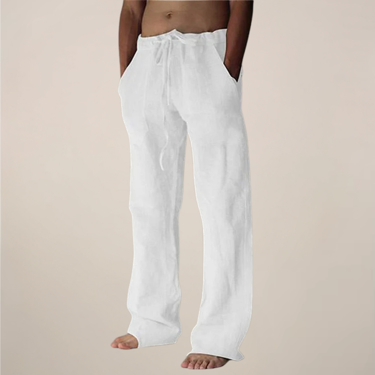 Herren Freizeithose Weite Locker Sitzend Beige - Eveloria