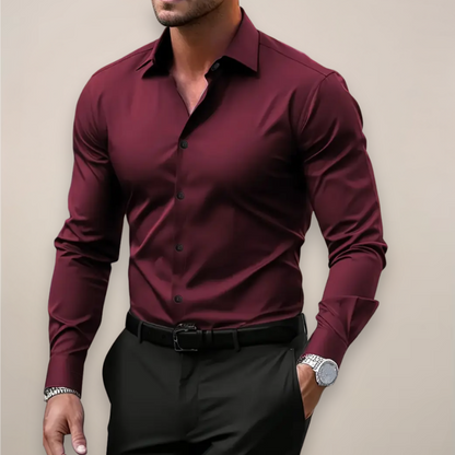 Herren Slim Fit Hemd Frühjahr Blau Weiss