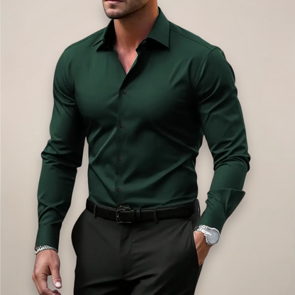 Herren Langarmhemd Smart-Style Baumwolle Weiß