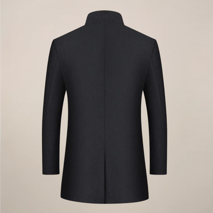 Herren Langmantel Slim Fit Stehkragen Winterjacke