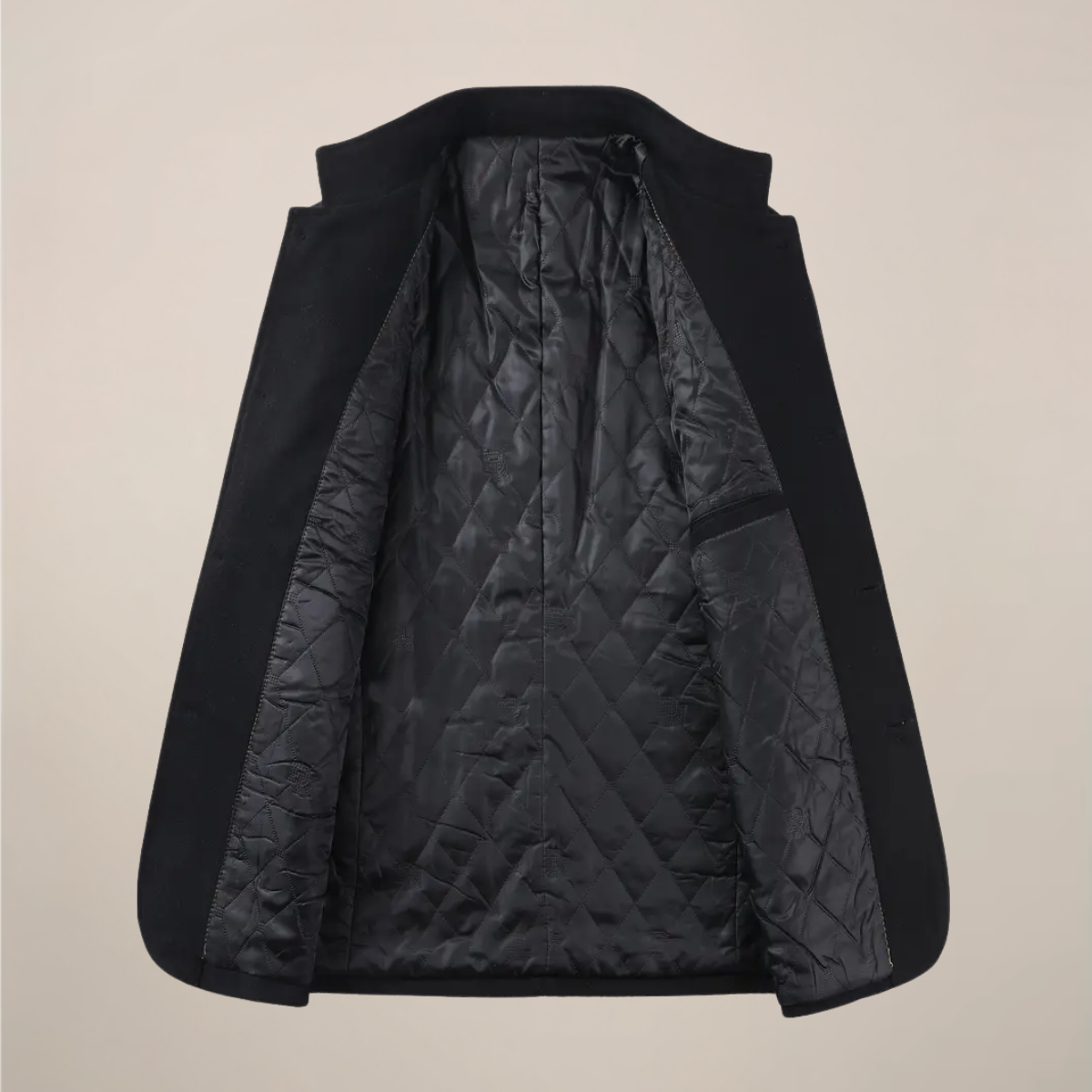 Herren Langmantel Slim Fit Stehkragen Winterjacke