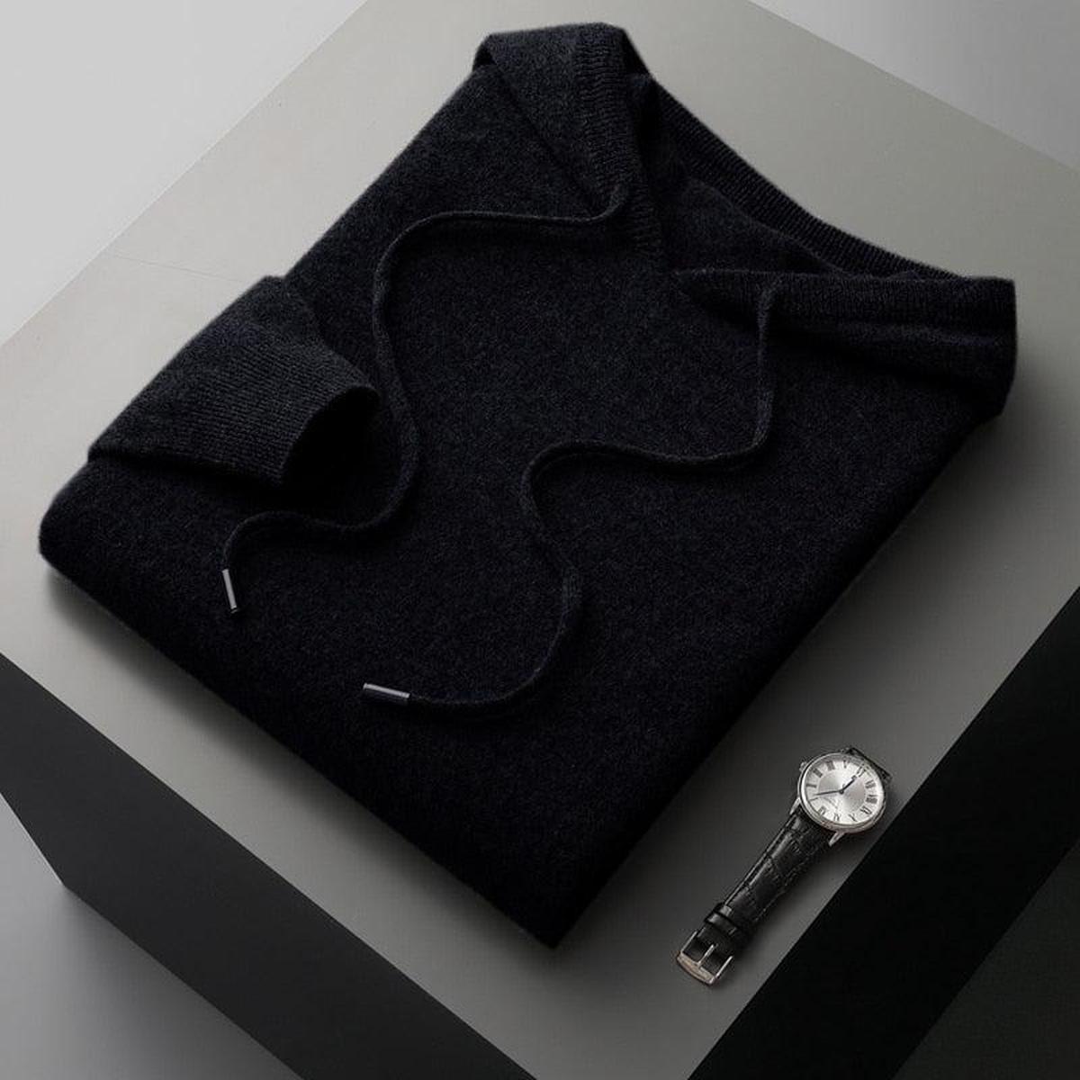 Herren Strickpullover mit Kapuze Lässig