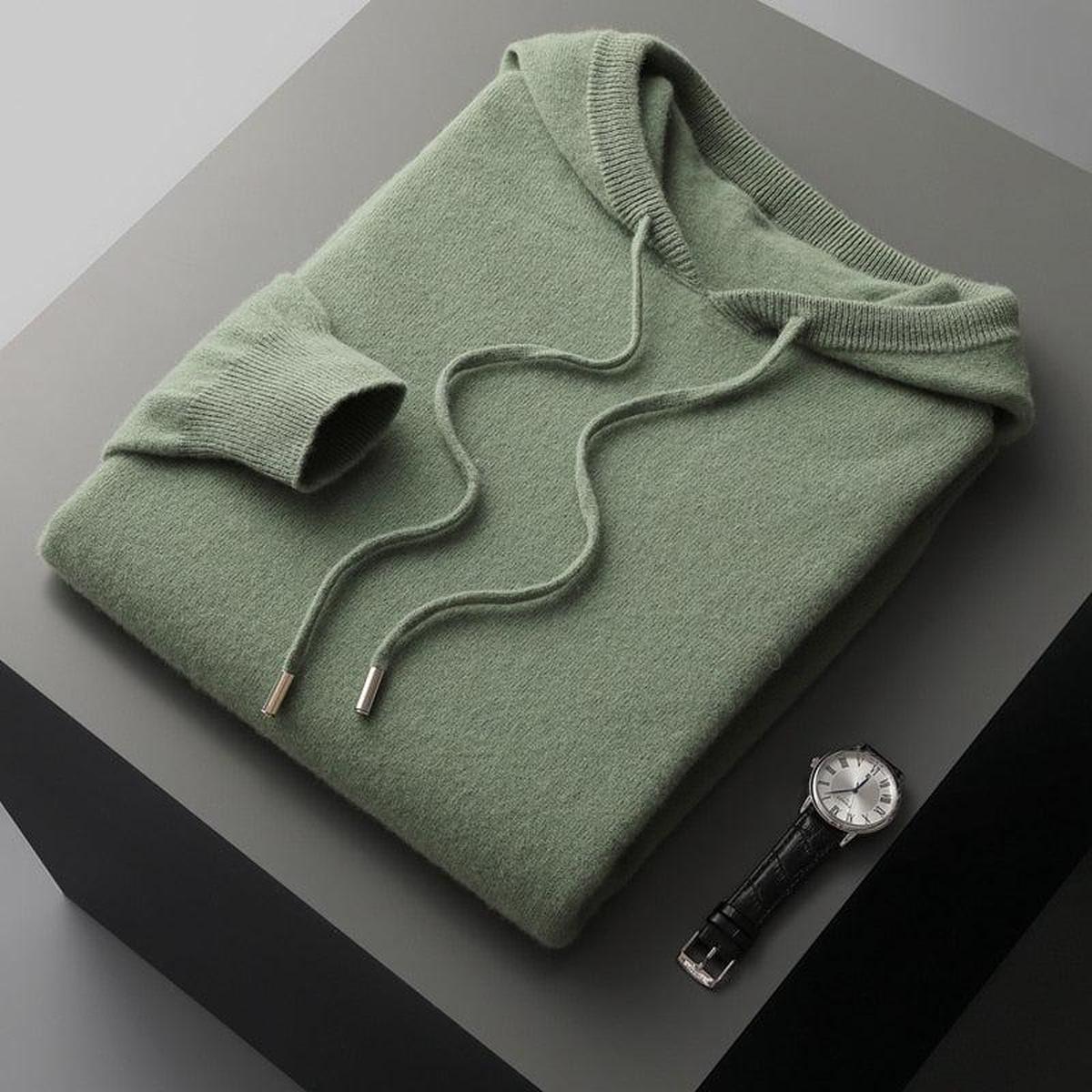 Herren Strickpullover mit Kapuze Lässig