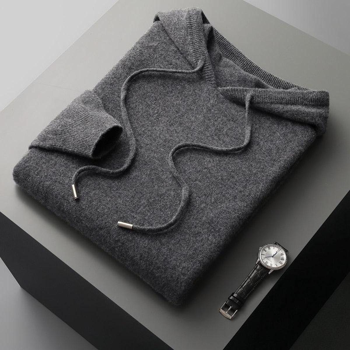 Herren Strickpullover mit Kapuze Lässig