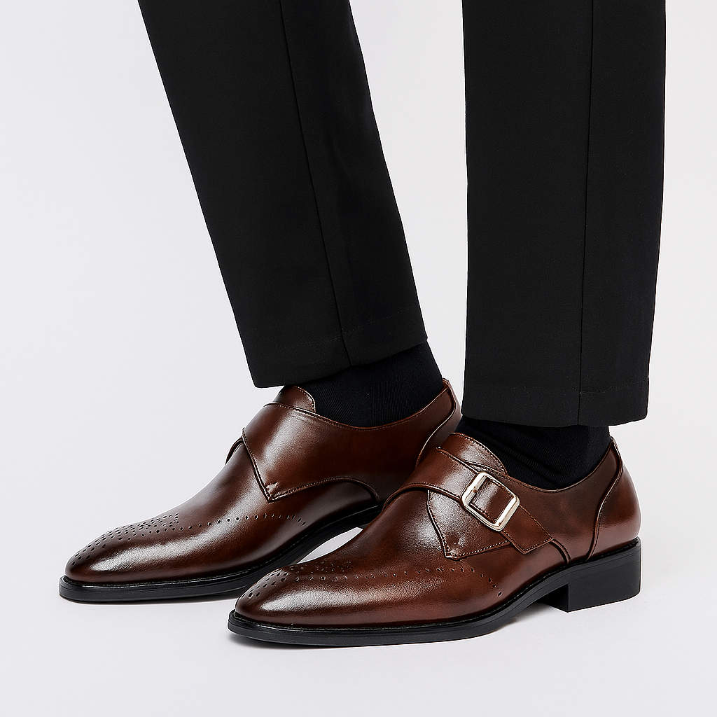 Eddie Herren Monk Strap Schuhe Klassisches Leder