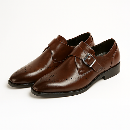 Eddie Herren Monk Strap Schuhe Klassisches Leder Schwarz - Eveloria