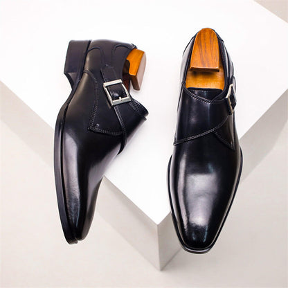 Herren Monk Strap Schuhe Lederschuhe Elegantes Design