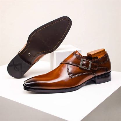 Herren Monk Strap Schuhe Lederschuhe Elegantes Design