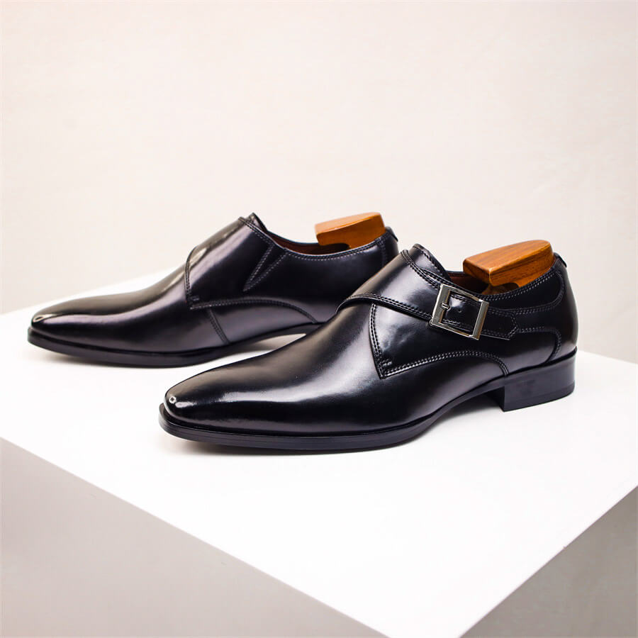 Herren Monk Strap Schuhe Lederschuhe Elegantes Design