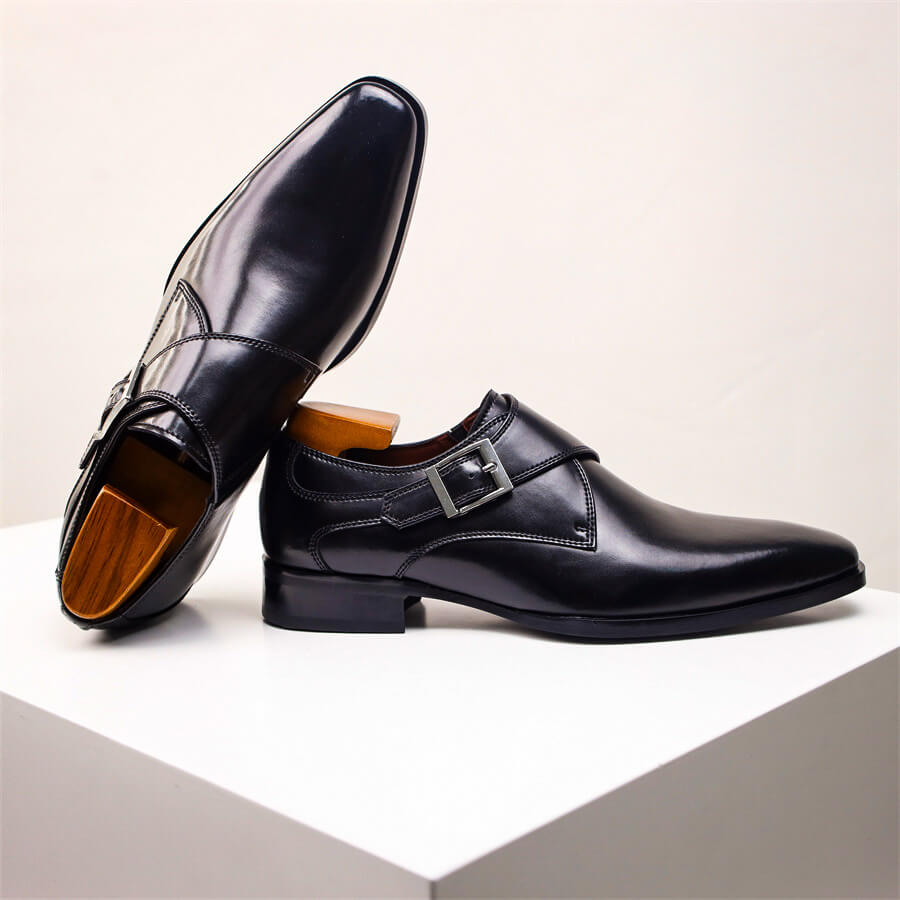 Herren Monk Strap Schuhe Lederschuhe Elegantes Design