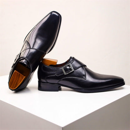 Herren Monk Strap Schuhe Lederschuhe Elegantes Design