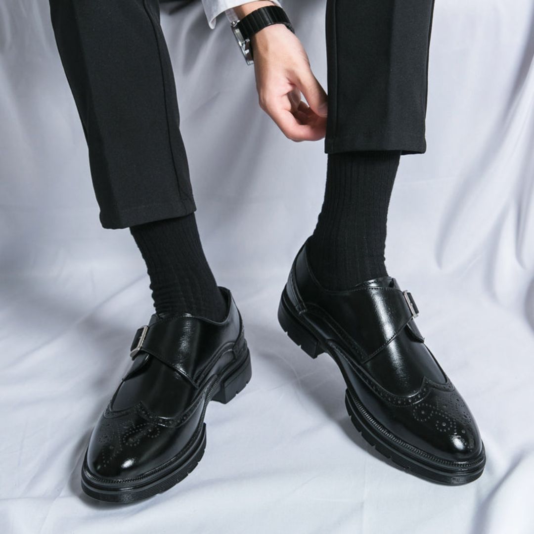 Herren Monk Strap Schuhe Oxford Leder