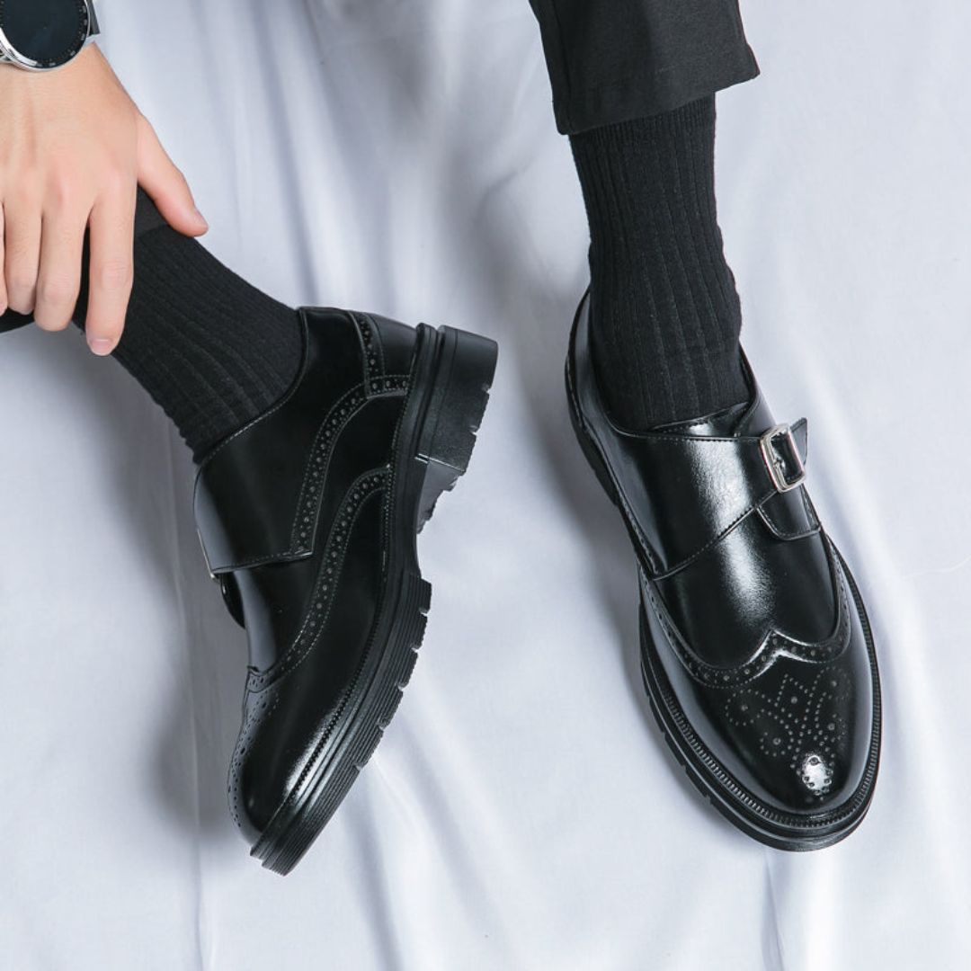 Herren Monk Strap Schuhe Elegantes Leder