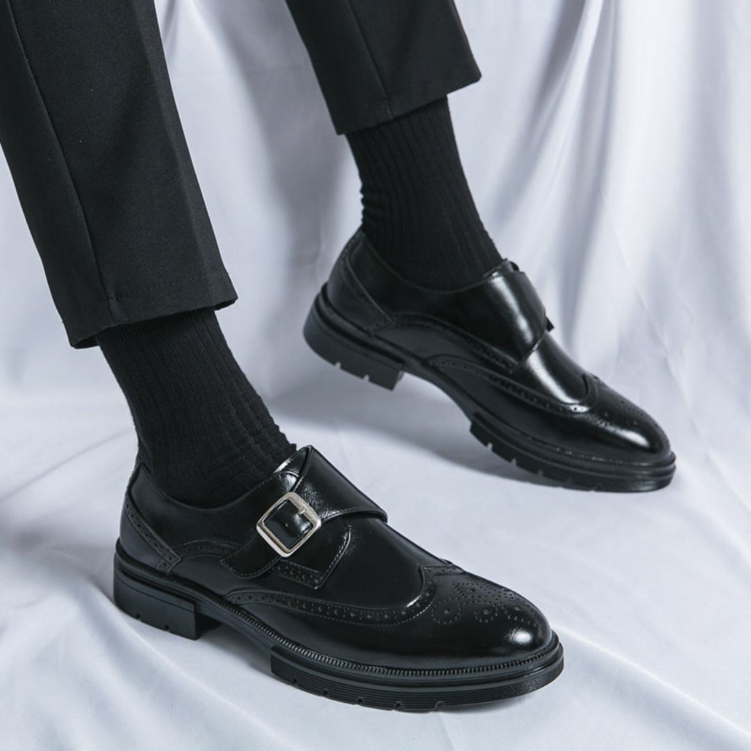 Herren Monk Strap Schuhe Oxford Leder