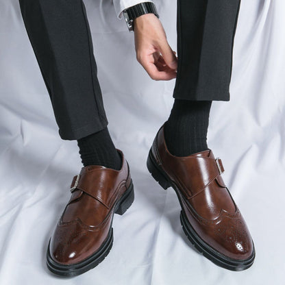 Herren Monk Strap Schuhe Elegantes Leder
