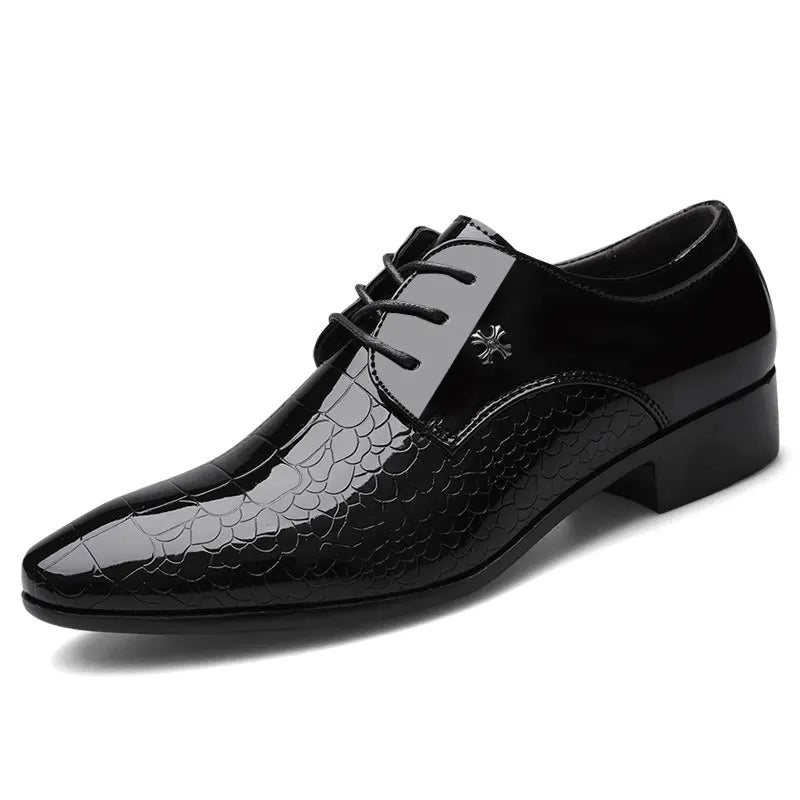 Herren Lack Oxford Schuhe Elegante Schnürschuhe