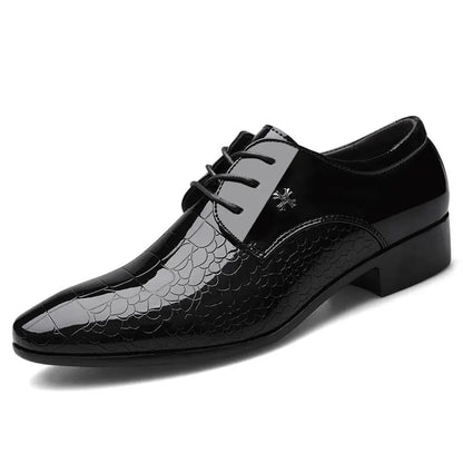 Herren Lack Oxford Schuhe Elegante Schnürschuhe