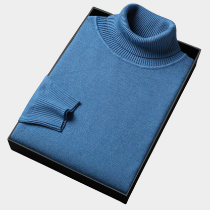 Herren Rollkragenpullover Frühling Merino aus Baumwolle Beige