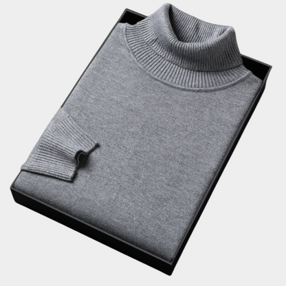 Herren Rollkragenpullover Frühling Merino aus Baumwolle Beige