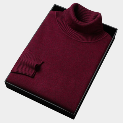 Herren Rollkragenpullover Frühling Merino aus Baumwolle Beige
