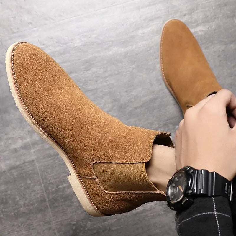 Herren Chelsea Boots Mittelhoher Knöchelschaft Leder