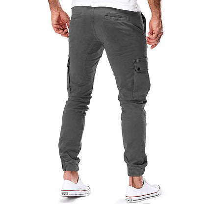 Herren Slim Fit Cargo-Hose Multi-Taschen Jogger Style