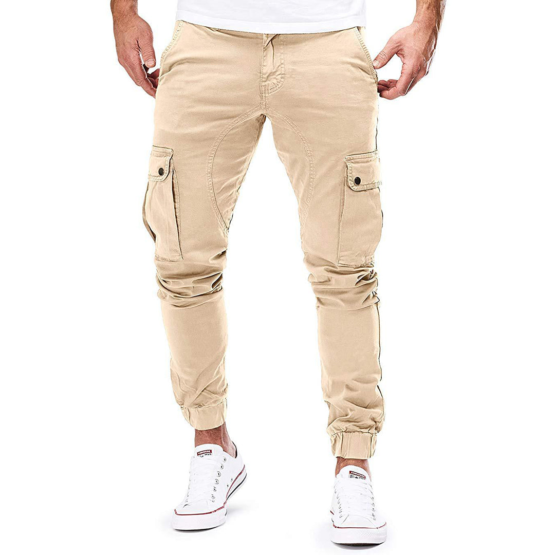 Herren Slim Fit Cargo-Hose Multi-Taschen Jogger Style