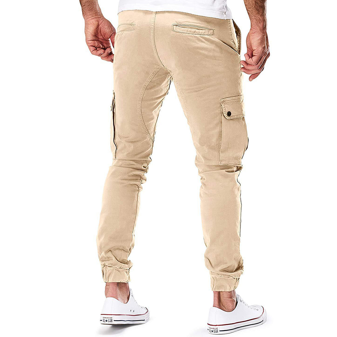 Herren Slim Fit Cargo-Hose Multi-Taschen Jogger Style