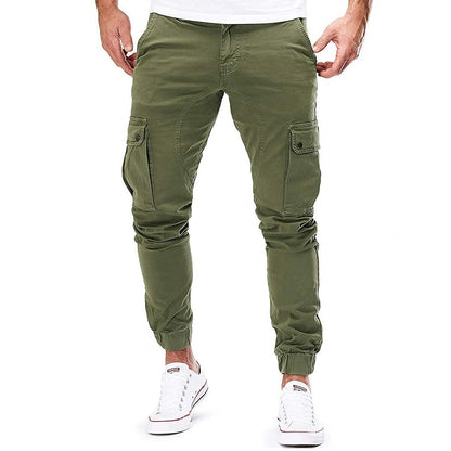 Herren Slim Fit Cargo-Hose Multi-Taschen Jogger Style