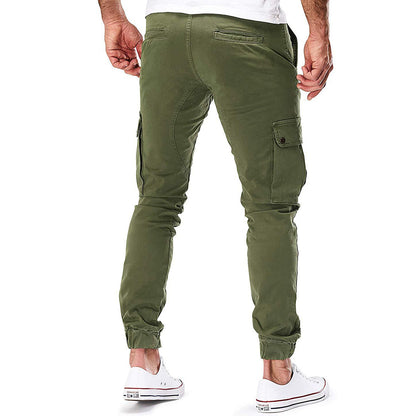 Herren Slim Fit Cargo-Hose Multi-Taschen Jogger Style