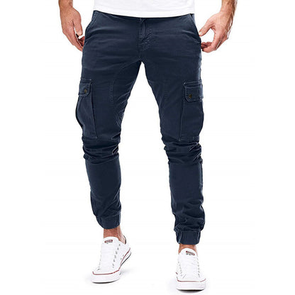 Herren Slim Fit Cargo-Hose Multi-Taschen Jogger Style