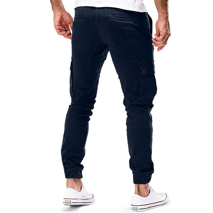 Herren Slim Fit Cargo-Hose Multi-Taschen Jogger Style