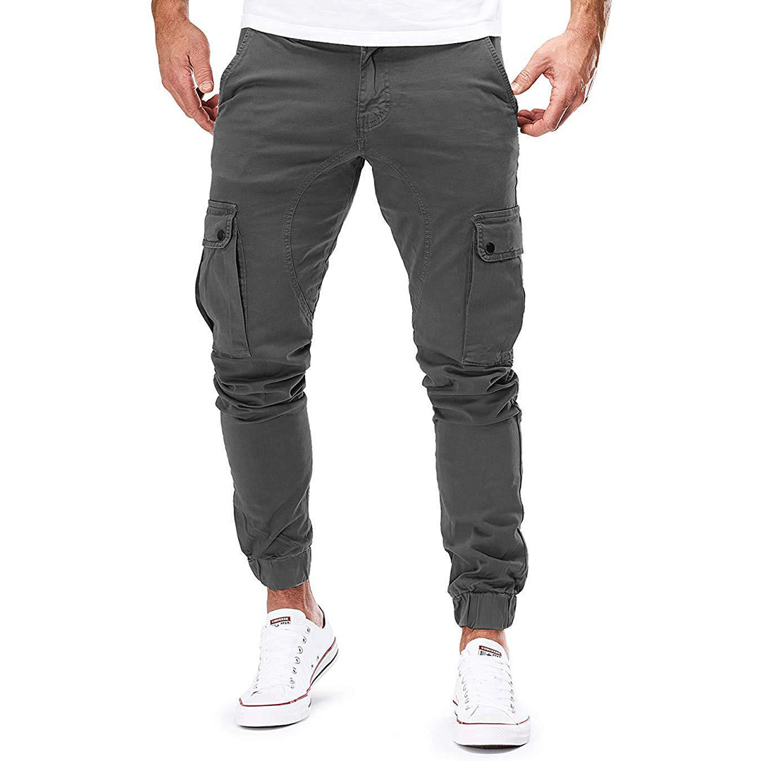 Herren Slim Fit Cargo-Hose Multi-Taschen Jogger Style Schwarz - Eveloria