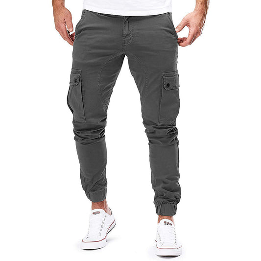 Herren Slim Fit Cargo-Hose Multi-Taschen Jogger Style Schwarz - Eveloria