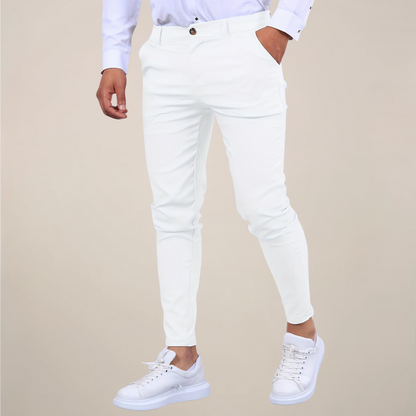 Herren Chino Hose Slim Fit Lässig Beige