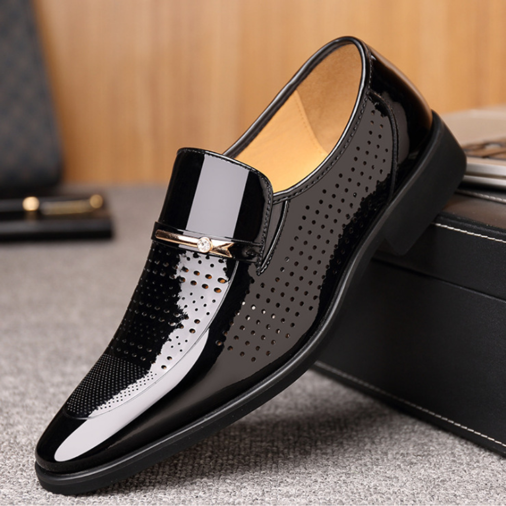 Herren Slip-On Loafers Elegantes Leder Braun