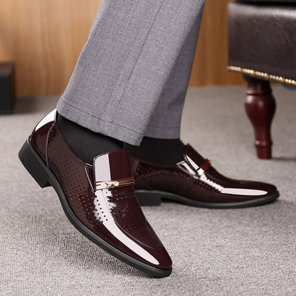 Herren Slip-On Loafers Elegantes Leder Braun